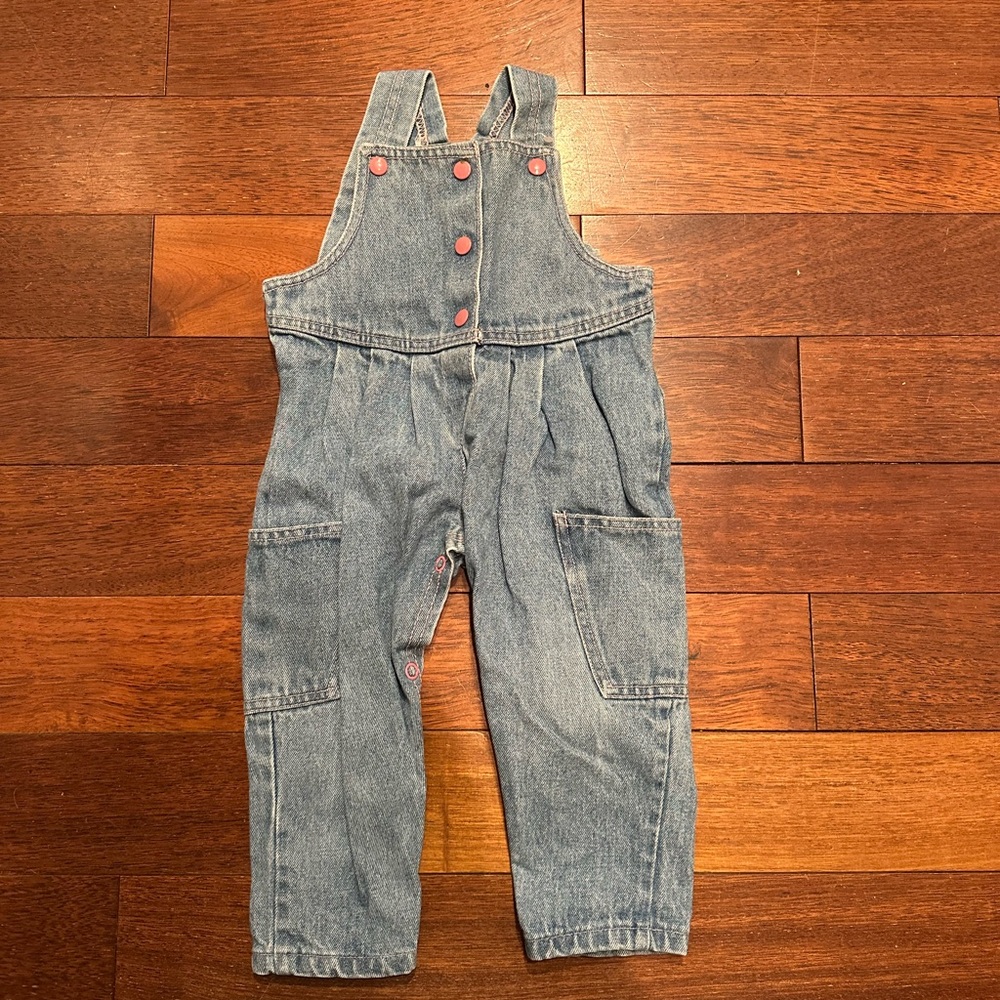 Baby girls vintage denim overalls